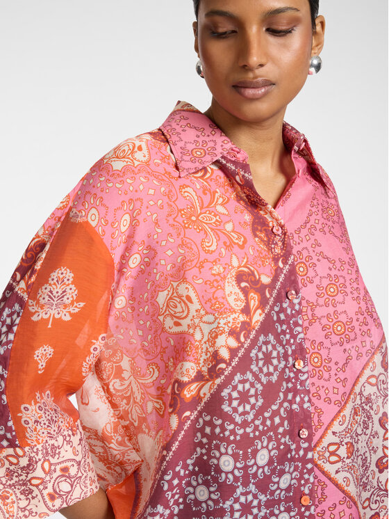 Elena Mirò Elena Mirò Camicia 5019Z100035N001 Arancione Regular Fit