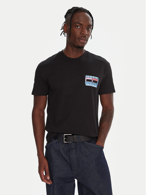 Tommy Jeans Tommy Jeans Tričko DM0DM21980 Čierna Regular Fit