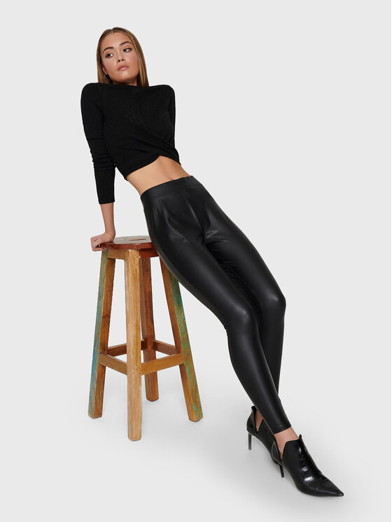 ONLY ONLY Legginsy Cool Coated 15187844 Czarny Extra Slim Fit