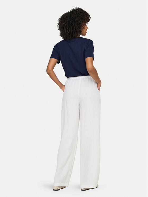 ONLY ONLY Hlače Lita 15370273 Bijela Relaxed Fit