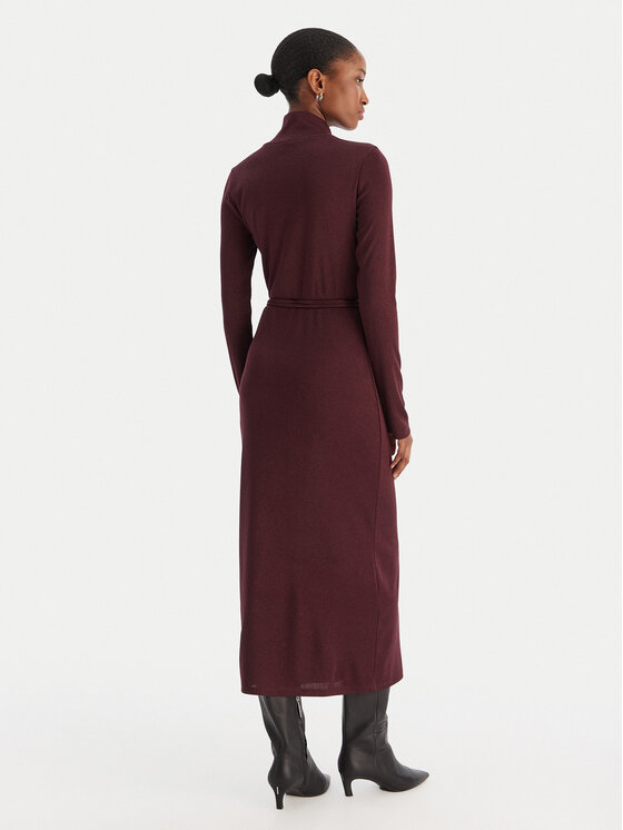 Vero Moda Vero Moda Sukienka dzianinowa Louisa 10336207 Bordowy Loose Fit