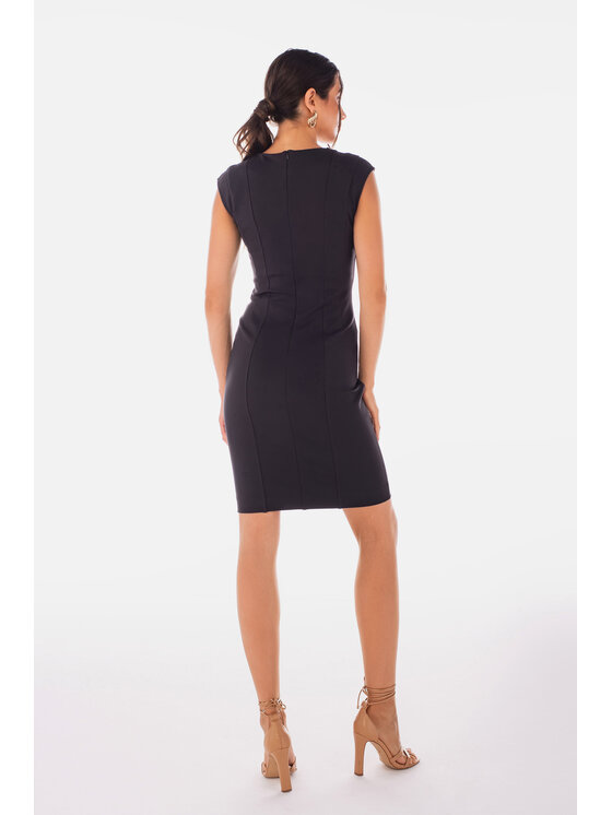 sax35th sax35th Sukienka dzianinowa SAFISA Szary Skinny Fit