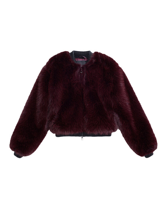 Desigual Desigual Futro Raspberry 25WWEW67 Bordowy Relaxed Fit