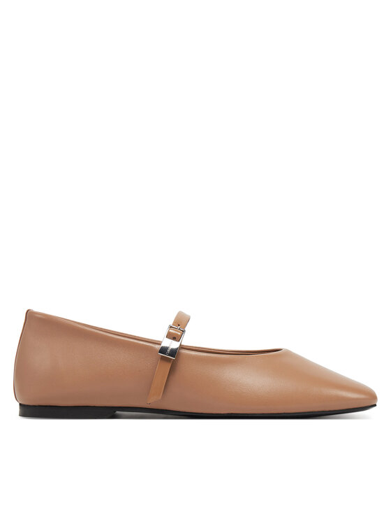 Calvin Klein Calvin Klein Balerinke Ballerina New Buckle - Lth HW0HW02483 Smeđa