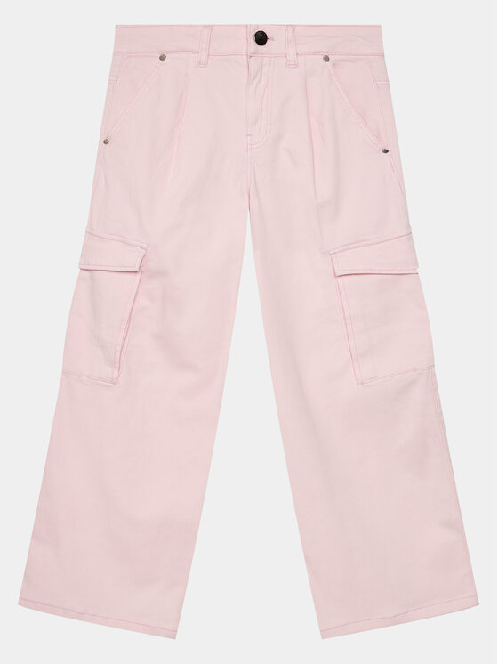 Guess Pantaloni din material J4RB14 WEHD0 Roz Relaxed Fit