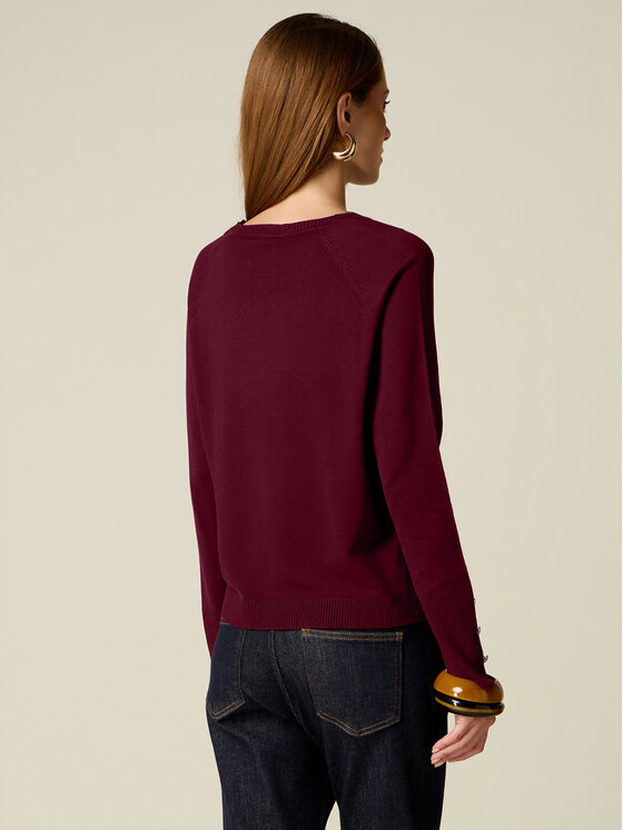 Oltre Oltre Sweter M304J005558N016 Bordowy Regular Fit