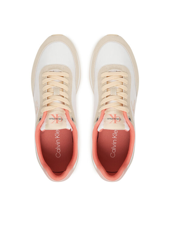 Calvin Klein Calvin Klein Sneakersy Retro Runner Lace Up YW0YW01990 Biały