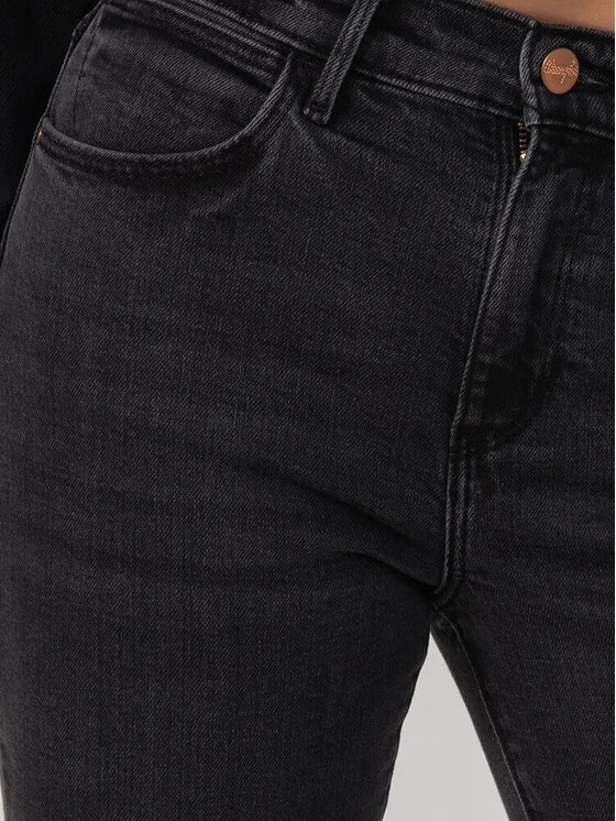 Wrangler Wrangler Spodnie materiałowe HIGH SKINNY Czarny Skinny Fit