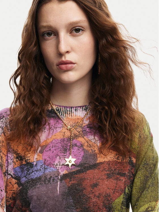 Desigual Desigual Sweter Camo Petals 24WWJF75 Kolorowy Regular Fit