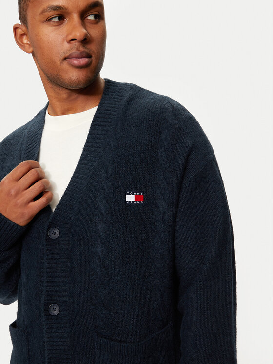 Tommy Jeans Tommy Jeans Strickjacke DM0DM19441 Dunkelblau Boxy Fit