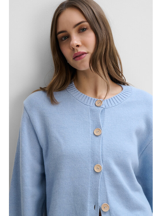 Fobya Fobya Kardigan F2114 Niebieski Basic Fit