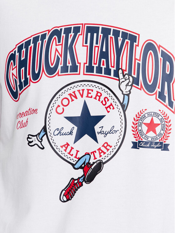 Converse Converse Marškinėliai Chuck Retro Ct Collegiate Ss Tee 10025293-A03 Balta Regular Fit