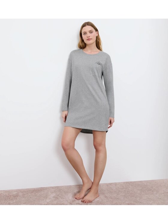 Triumph Triumph Koszula nocna Nightdresses NDK 01 LSL X Szary Regular Fit