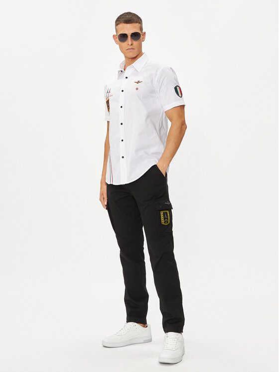Aeronautica Militare Aeronautica Militare Cargo stiliaus kelnės 241PA1598CT3294 Juoda Regular Fit