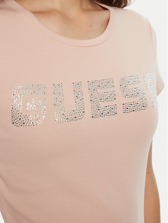 Guess Guess Tričko V4BI16 KCIV1 Ružová Regular Fit