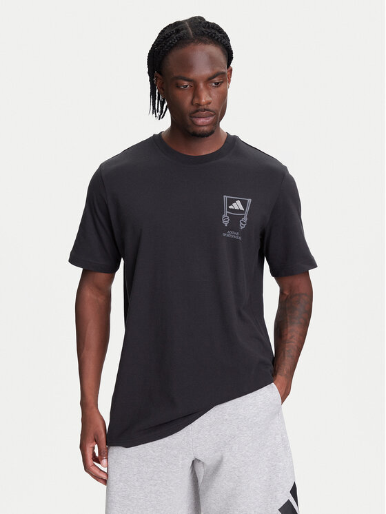 adidas adidas Tricou Stadium Crowd lJX7474 Negru Loose Fit