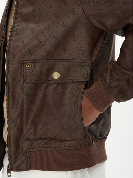 Guess Guess Μπουφάν από απομίμηση δέρματος M5YL01 WGUC0 Καφέ Regular Fit