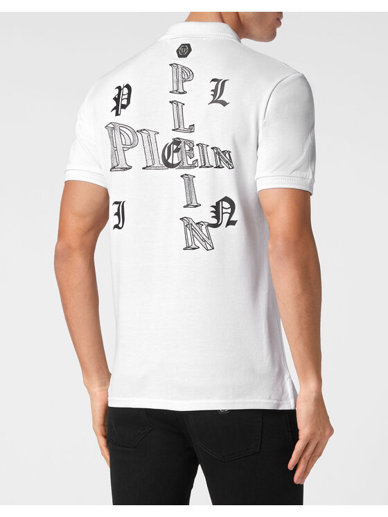 PHILIPP PLEIN PHILIPP PLEIN Polo 15473 Biały Slim Fit