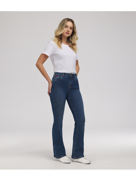 Lee Cooper Lee Cooper Jeansy JEANS D BECCA 2418 STONE USED Niebieski Bootcut Fit