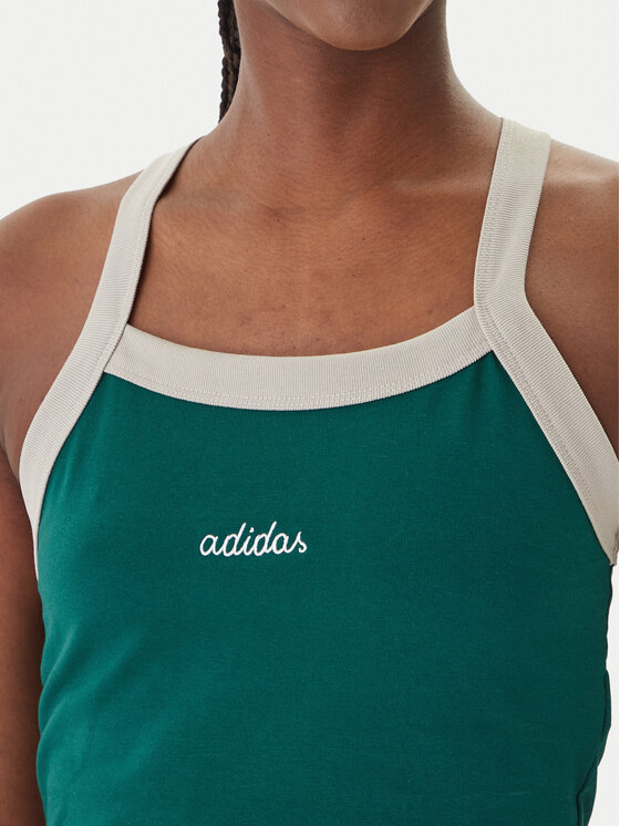 adidas adidas Top Seasonal Essentials Colorpop JZ0195 Zielony Slim Fit