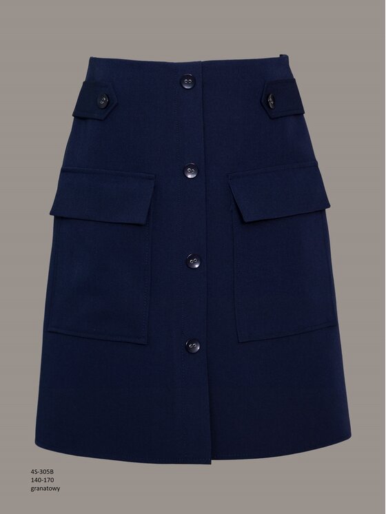 SLY SLY Spódnica 4S-305B Granatowy Comfortable Fit