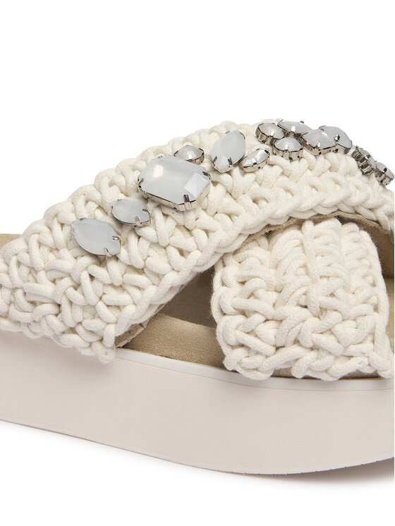 Inuikii Inuikii Şlapi Woven Stones Platform 1004.005.0043 Alb