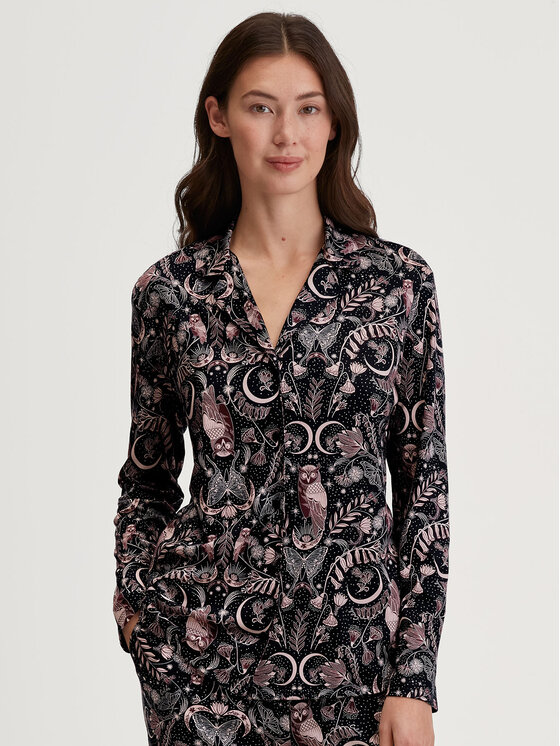 Calida Calida Koszula piżamowa 15933 Czarny Regular Fit