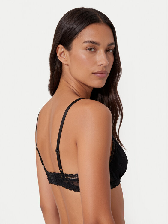 HUGO HUGO Bralette rinnahoidja Lacy Triangle P 50566790 Must
