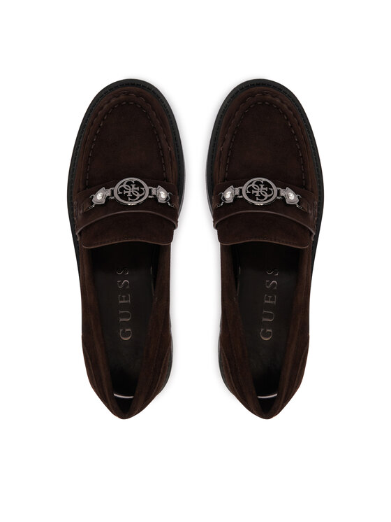 Guess Guess лоуфъри с дебела подметка FLFYA2 SUE14 Тъмнокафяв