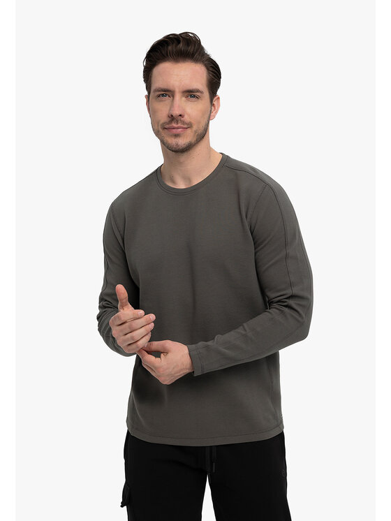 Volcano Volcano Longsleeve L-FAR Szary Regular Fit