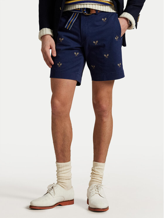 Polo Ralph Lauren Bavlnené šortky 710963496001 Tmavomodrá Straight Fit
