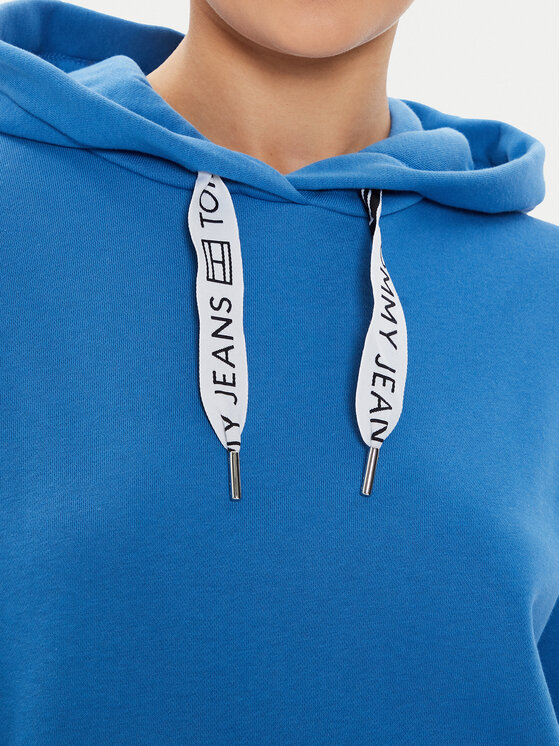 Tommy Jeans Tommy Jeans Majica dugih rukava Logo Drawcord DW0DW17794 Plava Boxy Fit