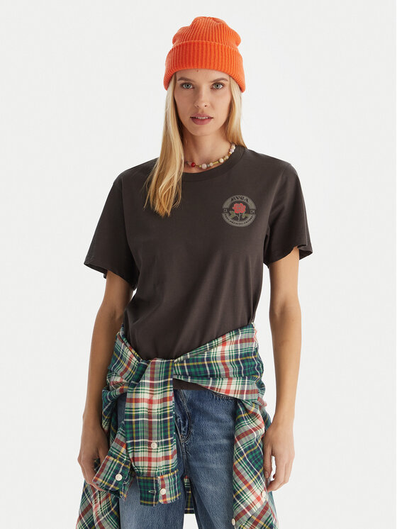 RVCA RVCA Тишърт EVJZT00166 Черен Regular Fit