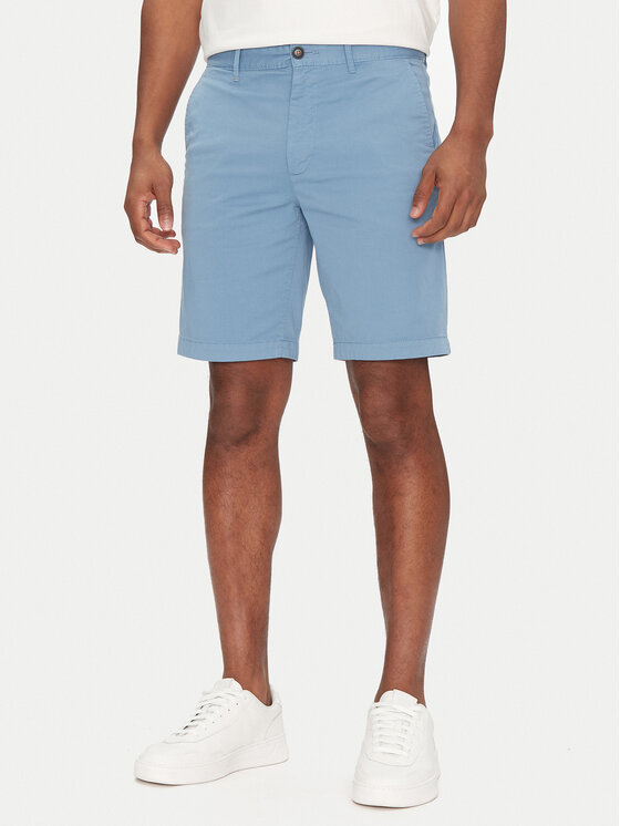 BOSS Bavlnené šortky Chino-Slim-Shorts 50536723 Modrá Regular Fit