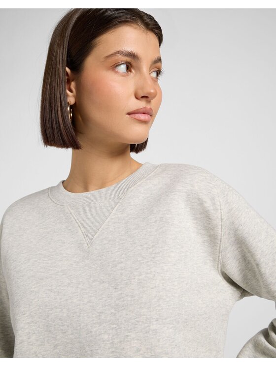 Lee Lee Bluza RAGLAN CREW SWS Szary Relaxed Fit