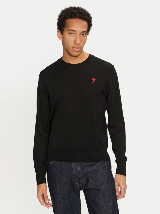 AMI PARIS Sveter BFHKS111.KN0025 Čierna Regular Fit