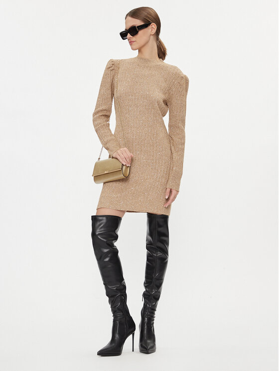 TWINSET TWINSET Trikotažinė suknelė 232TT3291 Ruda Regular Fit