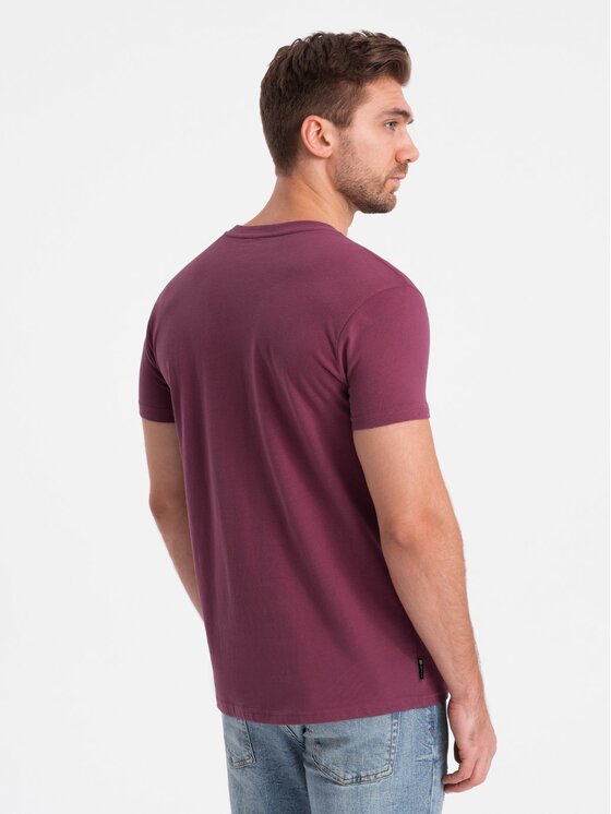 Ombre Ombre T-Shirt OM-TSCT-0109 Bordó Classic Fit