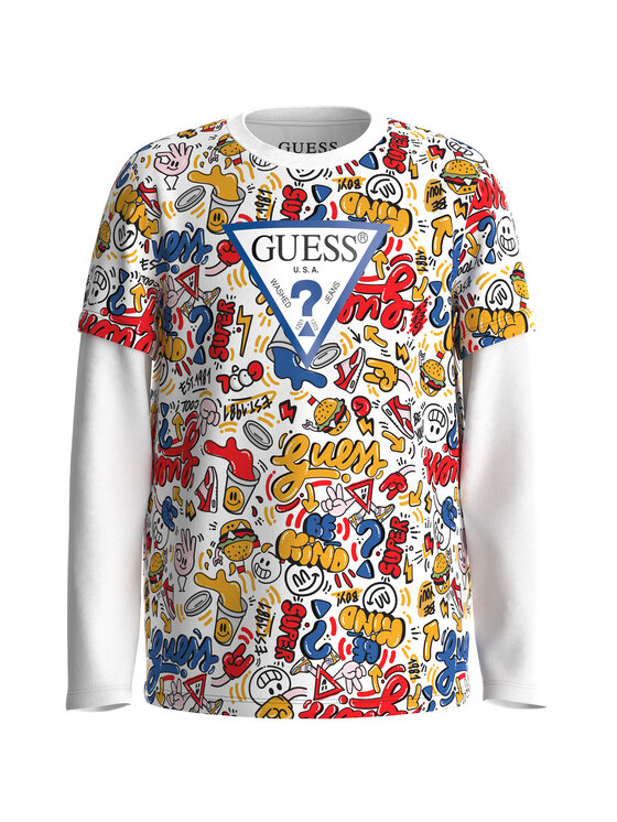 Guess T shirt T SHIRT MANICA LUNGA Multicolore Regular Fit Modivo