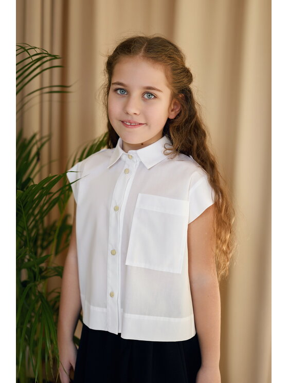 SLY SLY Bluzka 5S-101 Biały Comfortable Fit
