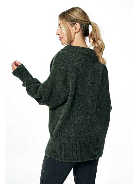 FIGL FIGL Sveter M882 Zelená Oversize