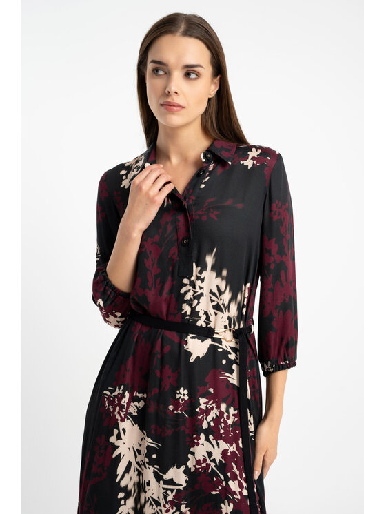 CLICK CLICK Každodenní šaty 60-6161 Bordó Reglan Fit