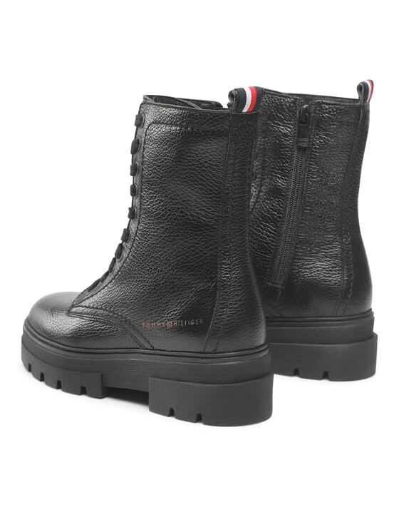 Tommy Hilfiger Tommy Hilfiger Scarponcini Monochromatic Lace Up Boot FW0FW06732 Nero