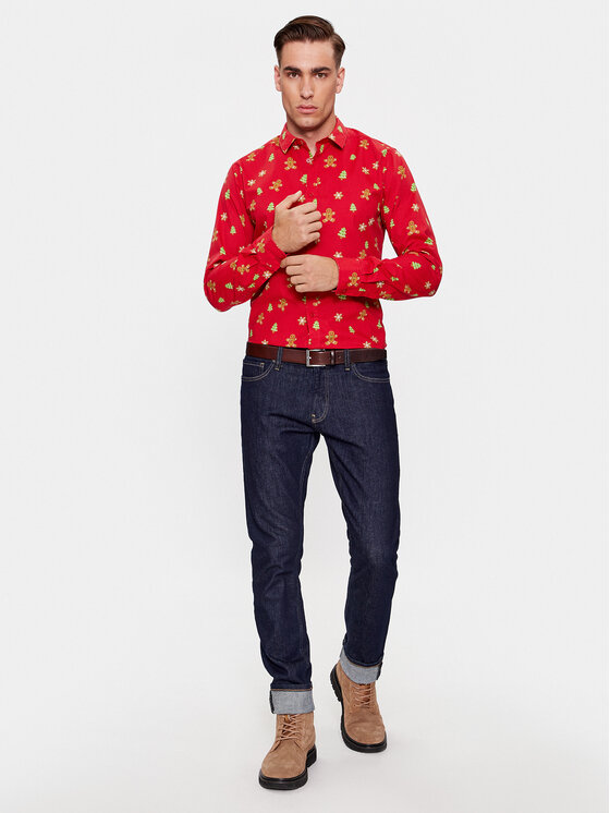 Only & Sons Only & Sons Srajca 22027330 Rdeča Regular Fit