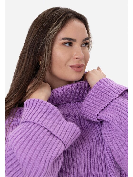 LAURELLA LAURELLA Sveter Laurella 6TU020701 Fialová Regular Fit