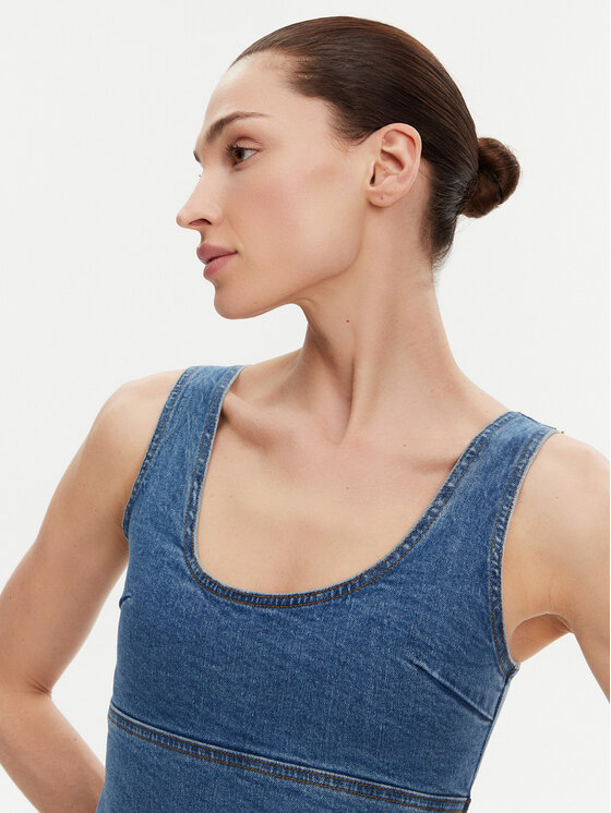 Silvian Heach Silvian Heach Džínové šaty GPP25298VE Modrá Slim Fit