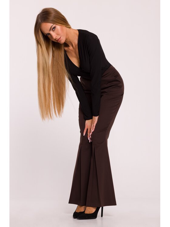 Made of Emotion Made of Emotion Spodnie materiałowe M874 Brązowy Wide Leg