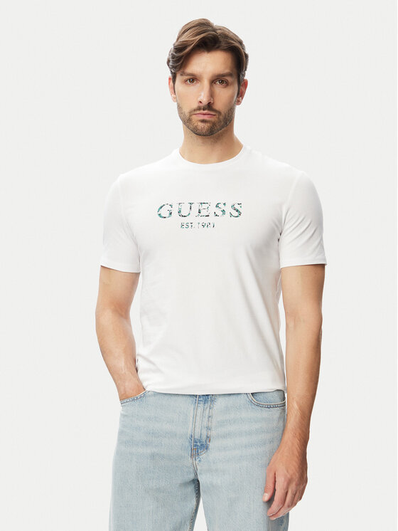 Guess Guess Tričko M4YI38 J1314 Biela Regular Fit