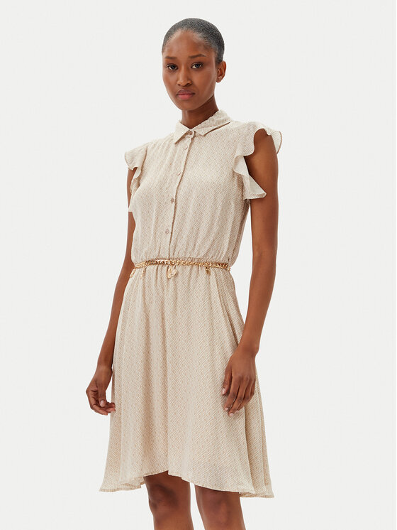 Fracomina Fracomina Kleid für den Alltag FR25SD1011W774J7 Beige Regular Fit