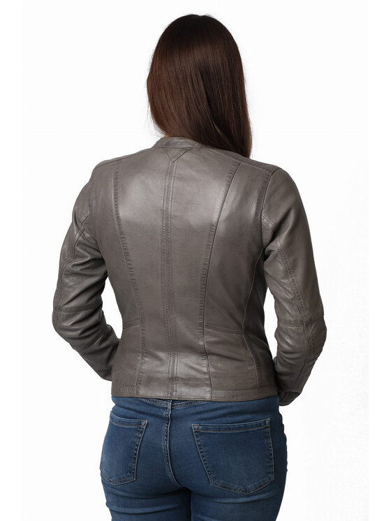 David Ryan David Ryan Kurtka skórzana SALSA Szary Regular Fit